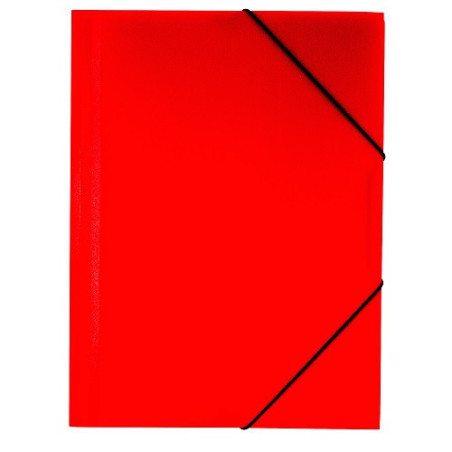 FARDE A ELAST.+RABATS A4 PP DOC. TRANSP. ROUGE