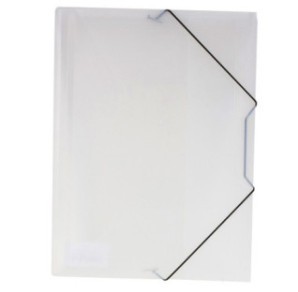 FARDE A ELAST.+RABATS A4 PP DOC. TRANSP. BLANC