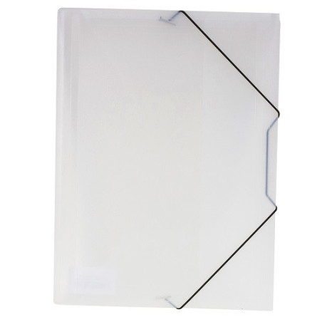 FARDE A ELAST.+RABATS A4 PP DOC. TRANSP. BLANC