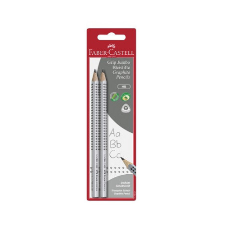 CRAYON NOIR FABER JUMBO GRIP HB 2PCS BLISTER