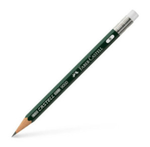 CRAYON NOIR FABER 9000 B BOUT-GOMME