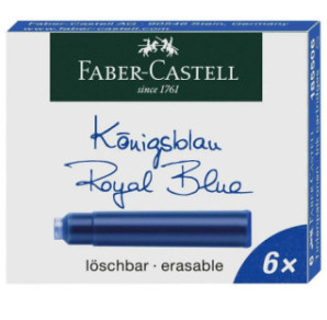CARTOUCHE ENCRE FABER BLEU 6PCS