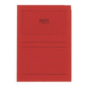 CHEMISE CART. A4 FENETRE ELCO ROUGE 100PCS