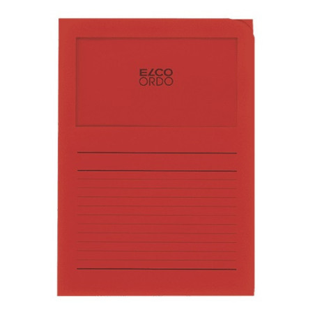 CHEMISE CART. A4 FENETRE ELCO ROUGE 100PCS
