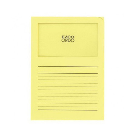 CHEMISE CART. A4 FENETRE ELCO JAUNE 100PCS