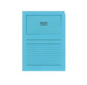 CHEMISE CART. A4 FENETRE ELCO BLEU 100PCS
