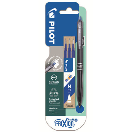 ROLLER PILOT FRIXION BALL PLUS 0,7 BLEU +3RECHARGES BLISTER