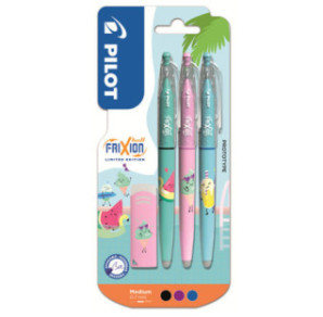 ROLLER PILOT FRIXION BALL FANCY POOL CAP. 0,7 ASS. +GOMME 4PCS BLISTER