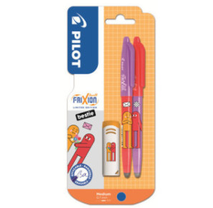 ROLLER PILOT FRIXION BALL BEST FRIENDS 0,7 BLEU +GOMME 2PCS BLISTER