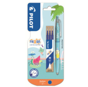 ROLLER PILOT FRIXION BALL FANCY POOL CAP. 0,7 BLEU +3RECHARGES BLISTER