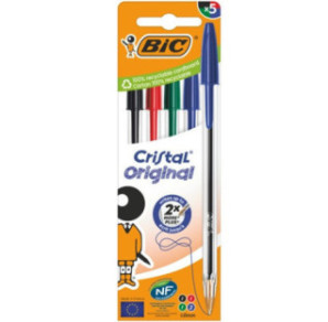 STYLO BILLE BIC CRISTAL ASS. BLISTER
