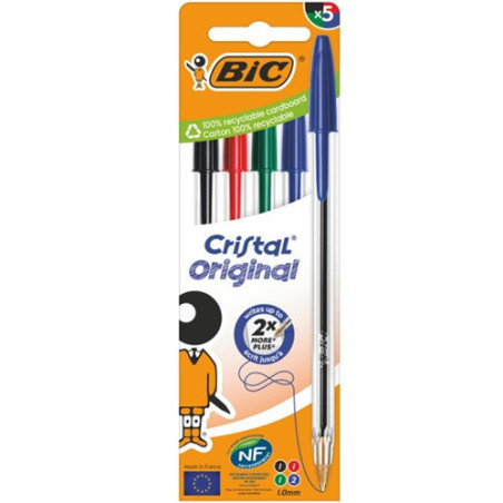 STYLO BILLE BIC CRISTAL ASS. BLISTER