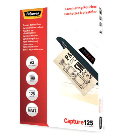 POCH. A LAMINER FELLOWES 303X426(A3) 125µ 100PCS MATT