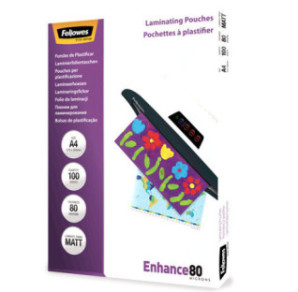 POCH. A LAMINER FELLOWES 216X303(A4) 80µ  100PCS MATT