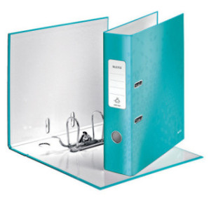 CLASSEUR LEITZ CARTON WOW 8CM BLEU GLA.