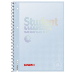 CAHIER BRUNNEN A4 80FLS QUAD. BLEU PASTEL