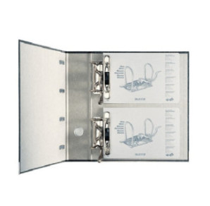 CLASSEUR LEITZ CARTON DBLE. MECAN. 8CM NOIR