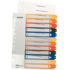 INTERCAL. A4 NUMER. PLAST. 1-12 TRANSP. LEITZ