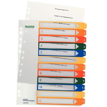 INTERCAL. A4 NUMER. PLAST. 1-12 TRANSP. LEITZ