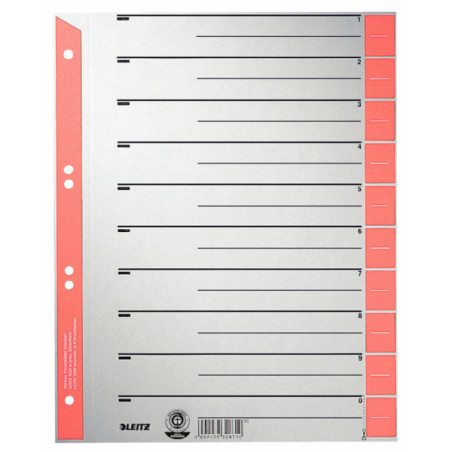 INTERCAL. A4 DECOUP. CART. ONGL. ROUGE 100PCS LEITZ