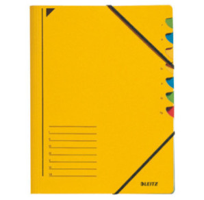 TRIEUR A4 LEITZ 7 COMP. JAUNE + ELAST.