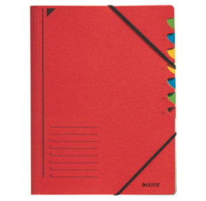 TRIEUR A4 LEITZ 7 COMP. ROUGE + ELAST.