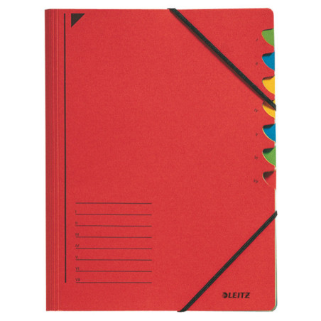 TRIEUR A4 LEITZ 7 COMP. ROUGE + ELAST.