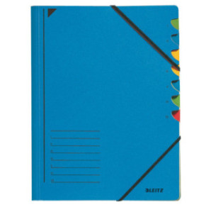 TRIEUR A4 LEITZ 7 COMP. BLEU + ELAST.