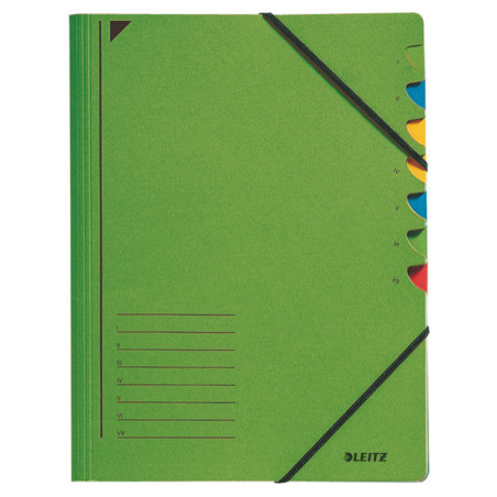 TRIEUR A4 LEITZ 7 COMP. VERT + ELAST.