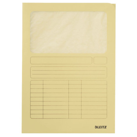 CHEMISE CART. A4 FENETRE LEITZ JAUNE