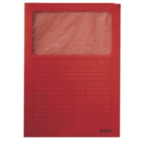 CHEMISE CART. A4 FENETRE LEITZ ROUGE