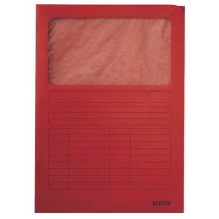 CHEMISE CART. A4 FENETRE LEITZ ROUGE