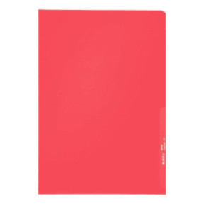 CHEMISE PLAST. A4 TRANSP. LEITZ GRAINEE ROUGE 130µ