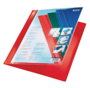 FARDE A GLISS. PLAST. A4 LEITZ 4193 ROUGE PERSONNALISABLE