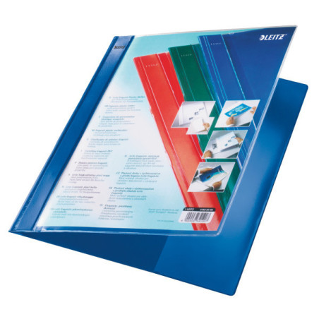 FARDE A GLISS. PLAST. A4 LEITZ 4193 BLEU PERSONNALISABLE