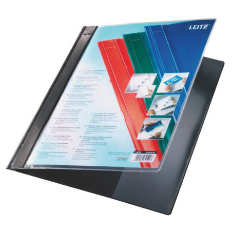 FARDE A GLISS. PLAST. A4 LEITZ 4193 NOIR PERSONNALISABLE