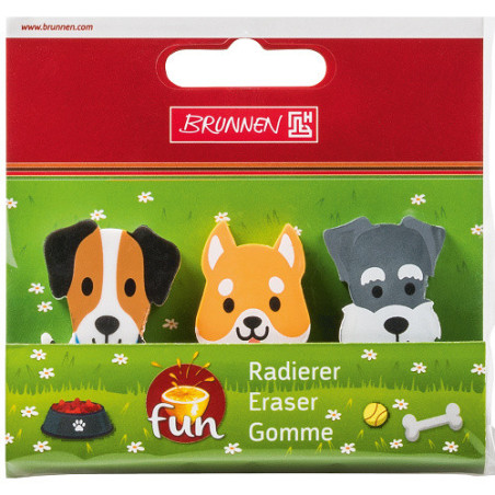 GOMME BRUNNEN FUN CHIEN 3PCS