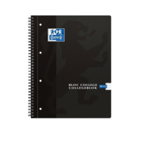 CAHIER OXFORD SPIRALE A4+ QUAD. 90FLS BLOC COLLEGE NOIR