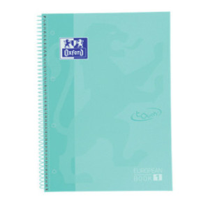 CAHIER OXFORD SPIRALE A4+ QUAD. 80FLS EUROPEANBOOK BLEU PASTEL