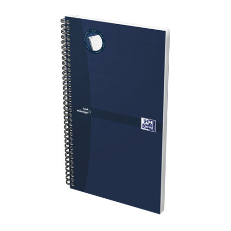 CARNET OXFORD TASK MANAGER 14,1X24,6CM 115FLS CARTON BLEU