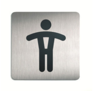 PICTO CARRE DURABLE HOMME 15X15CM ARGENT MET.