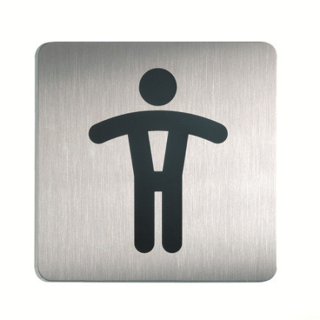 PICTO CARRE DURABLE HOMME 15X15CM ARGENT MET.