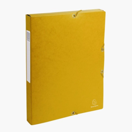BOXE CLASSEM. A4 25MM CARTON JAUNE + ELAST. EXACOMPTA