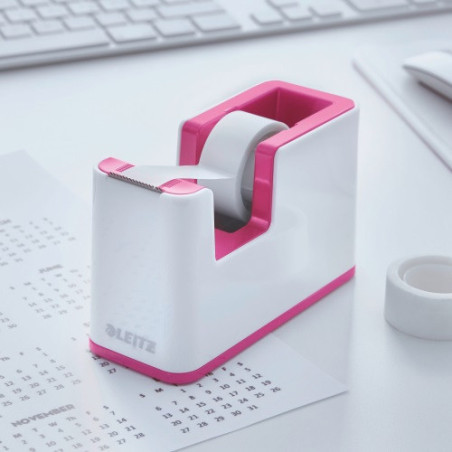 DEROULEUR TABLE 33MX19MM WOW DUAL LEITZ ROSE + RUBAN