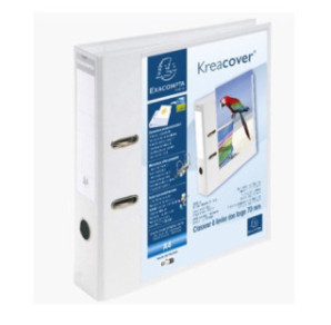CLASSEUR EXACOMPTA PVC 7CM BLANC KREACOVER PERSONNALISABLE