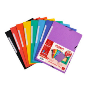 FARDE A ELAST.+RABATS A4 CART. EXACOMPTA ASS. 10PCS