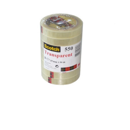 RUBAN ADHESIF 19MMX66M TRANSP. 3M 8PCS