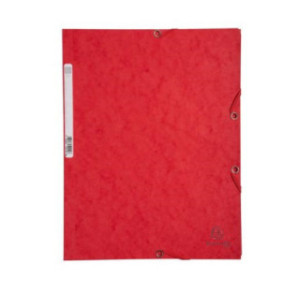 FARDE A ELAST.+RABATS A4 CART. EXACOMPTA ROUGE