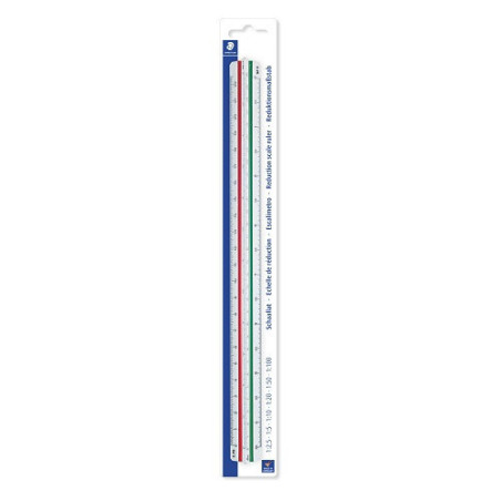 ECHELLE REDUCTION STAEDTLER DIN 1:2,5-1:5-1:10-1:20-1:50-1:100