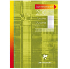 COPIE-DOUBLE CLAIREF. A4 100FLS NON PERF. + MARGE